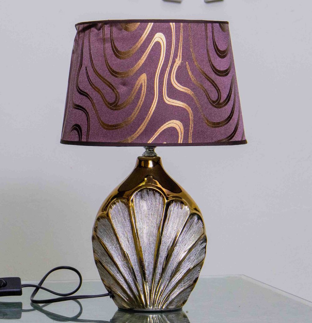 Lampshade in fibre glass and ceramic finish