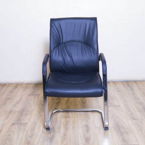 MOG-Executive Mid back  Leather with fixed padded  armrests on cantiliver base Code 805C