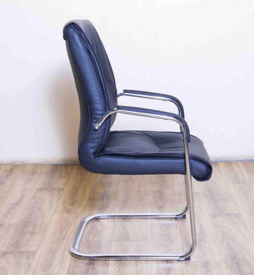 Executive Mid back Leather with fixed padded armrests on cantiliver base