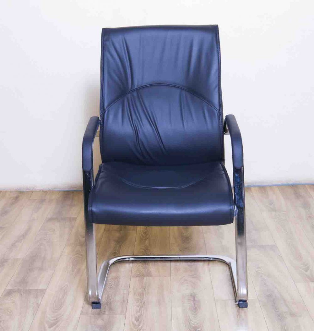 Executive Mid back Leather with fixed padded armrests on cantiliver base